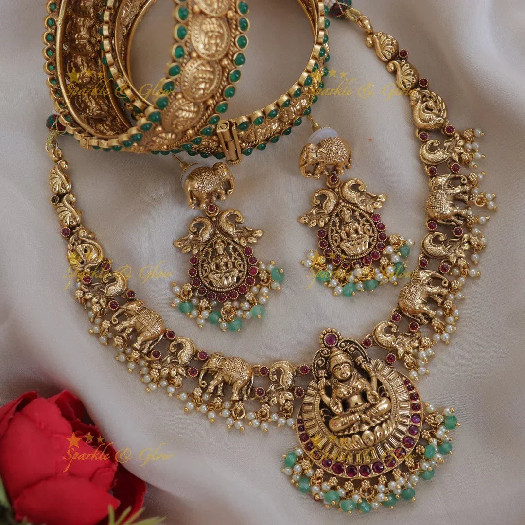 Buy Exquisite Lakshmi Semi Bridal Jewellery Set Online
