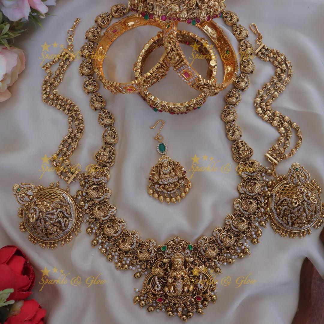 Exquisite Lakshmi Peacock Bridal Jewellery Set