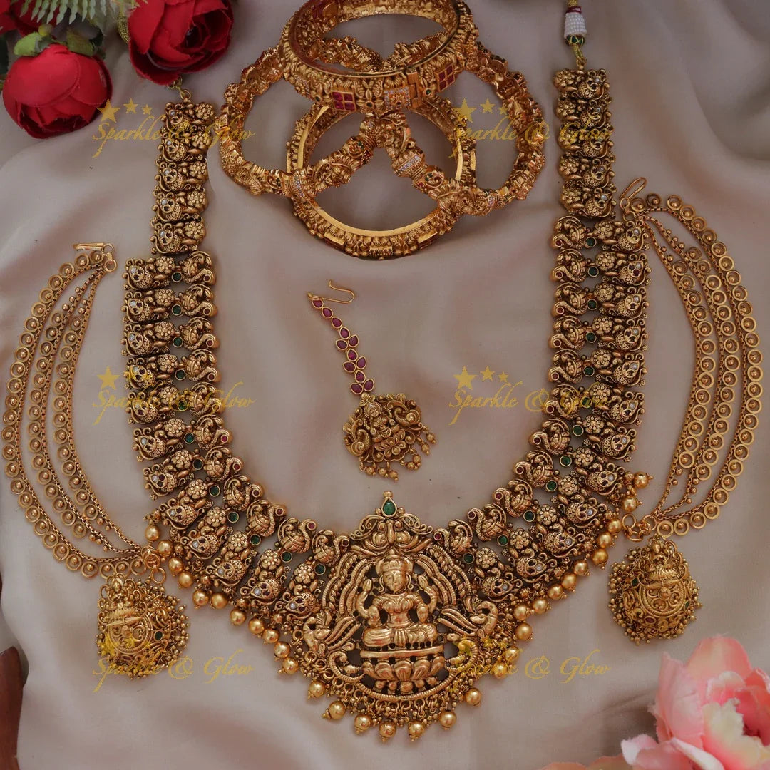 Radiant Lakshmi Peacock Bridal Jewellery Set