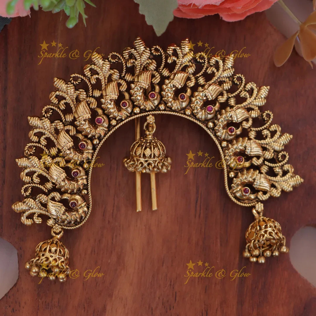 Elegant Floral Peacock Hairpin for Festive Glamour
