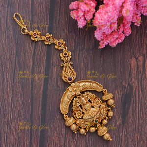 Exquisite Gold-Inspired Temple Maang Tikka - Sparkle & Glow