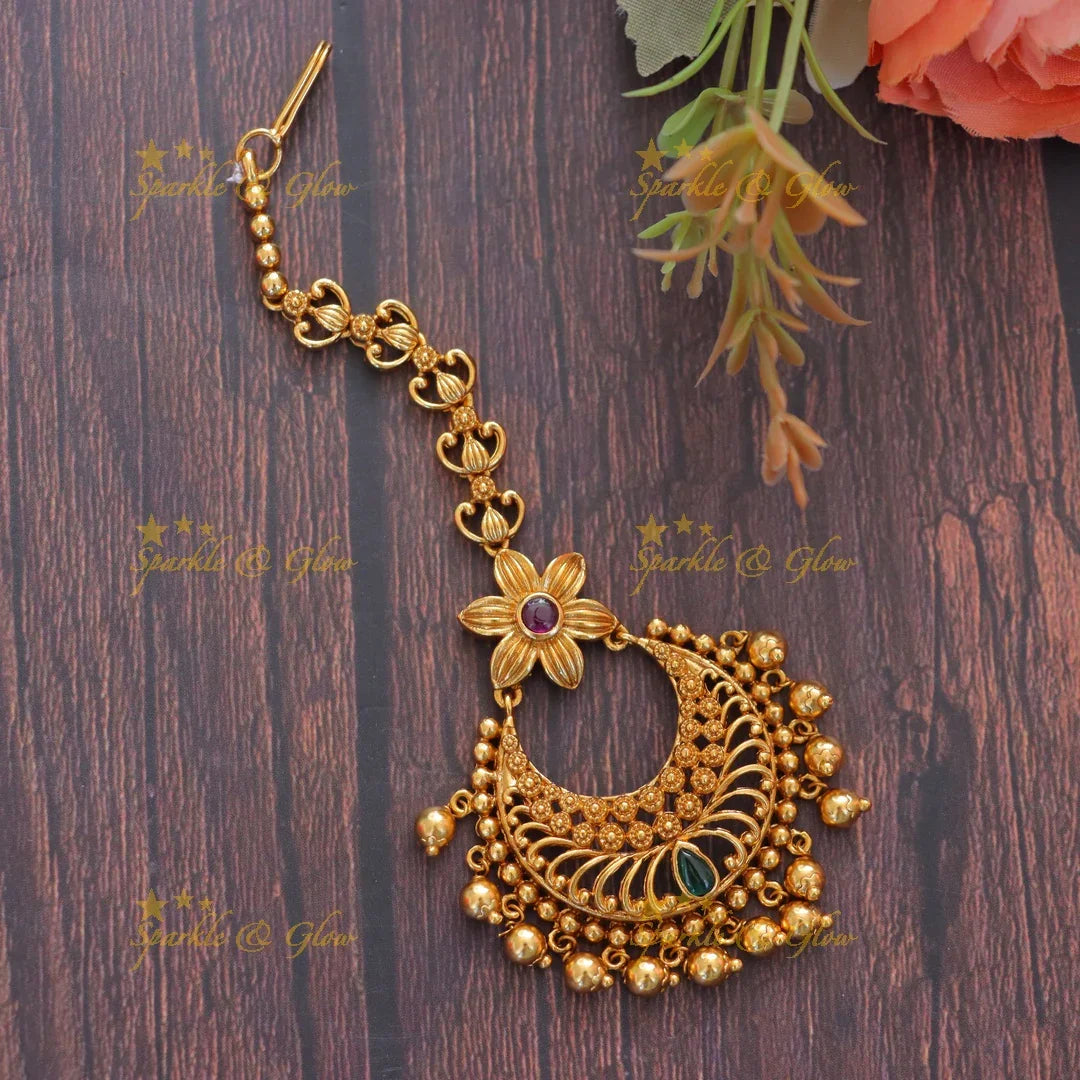 Exquisite Gold Maang Tikka for Weddings & Festivals
