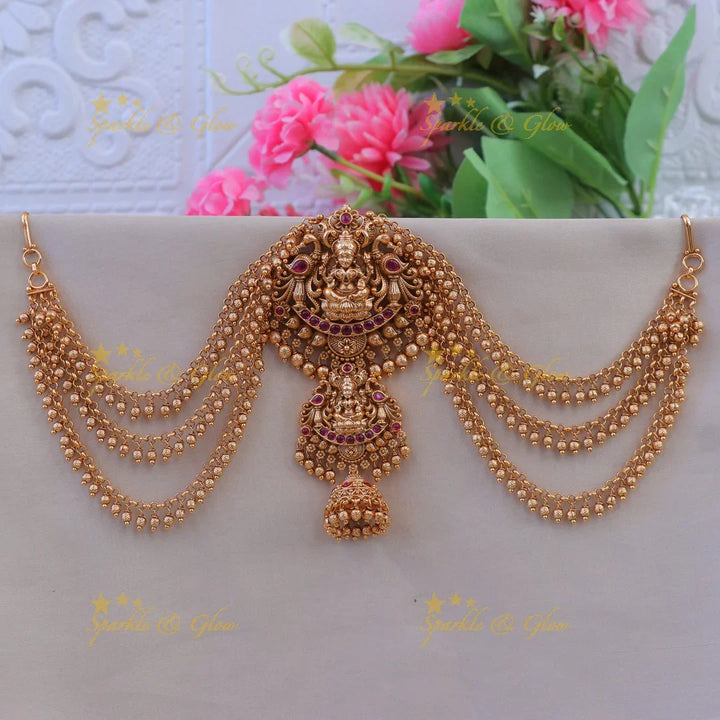 Kemp Jadau Peacock Hair Ornament - Elegance Redefined