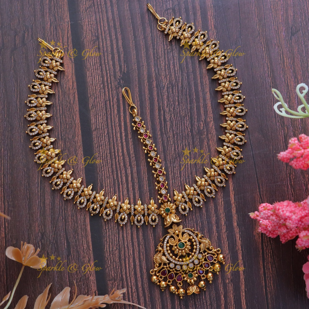 Exquisite Peacock CZ Bridal Maang Tikka Online