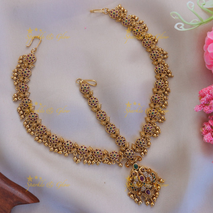 Exquisite Kemp Peacock Maang Tikka for Brides