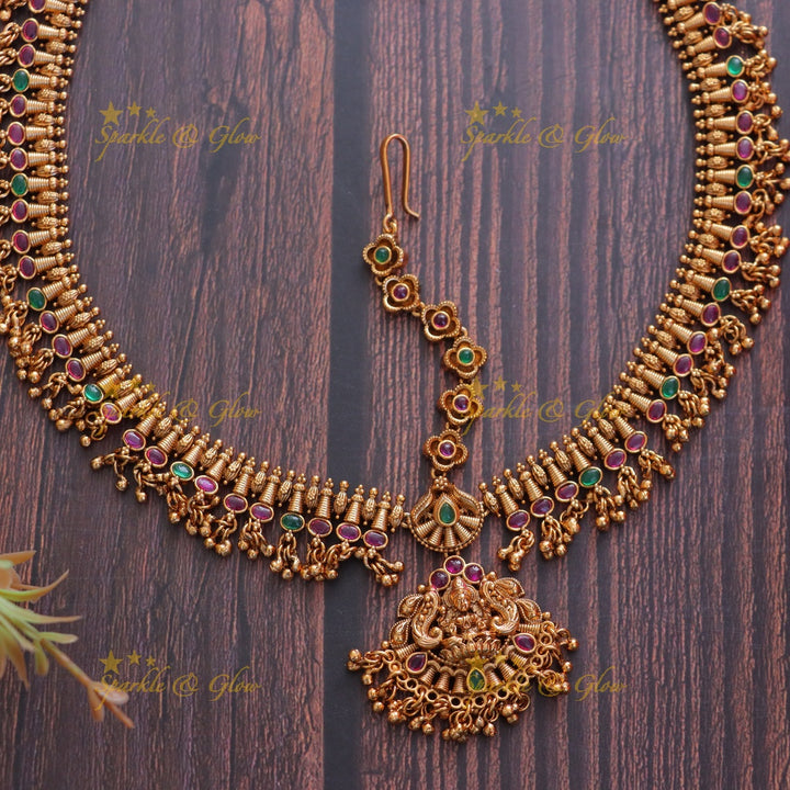 Radiant Lakshmi Floral Kemp Bridal Maang Tikka