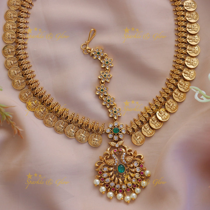 Exquisite Dual Tone Peacock Maang Tikka for Weddings