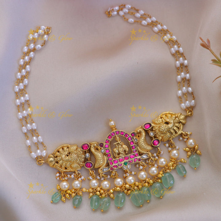 Exquisite Jadau Kundan Pearl Choker Necklace