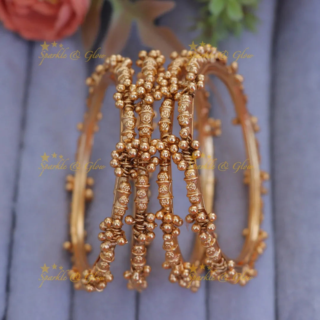 Elegant Gold Gungroo Bangles | Perfect for Celebrations