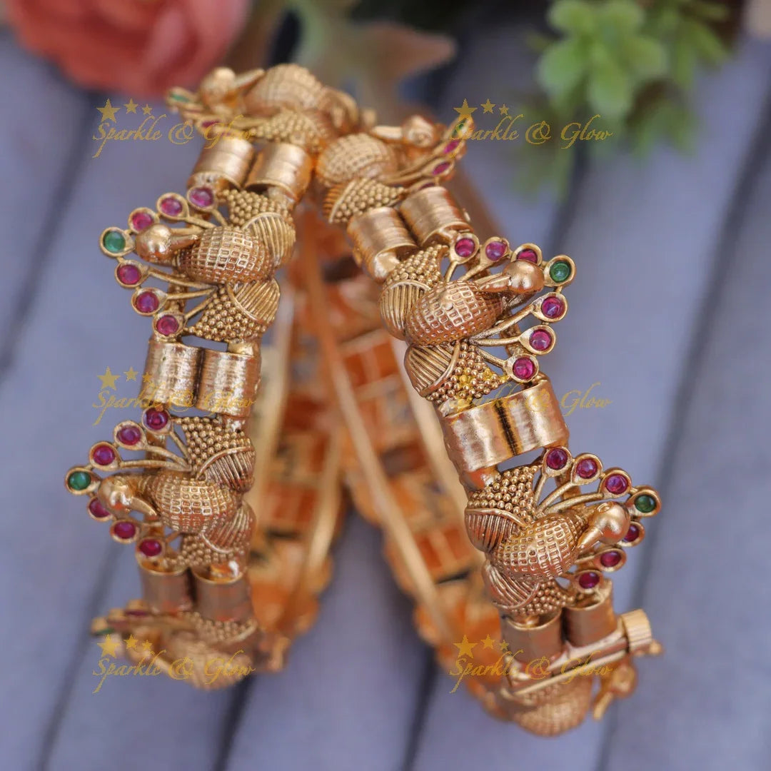 Exquisite Dancing Peacock Kemp Bangles - Limited Edition