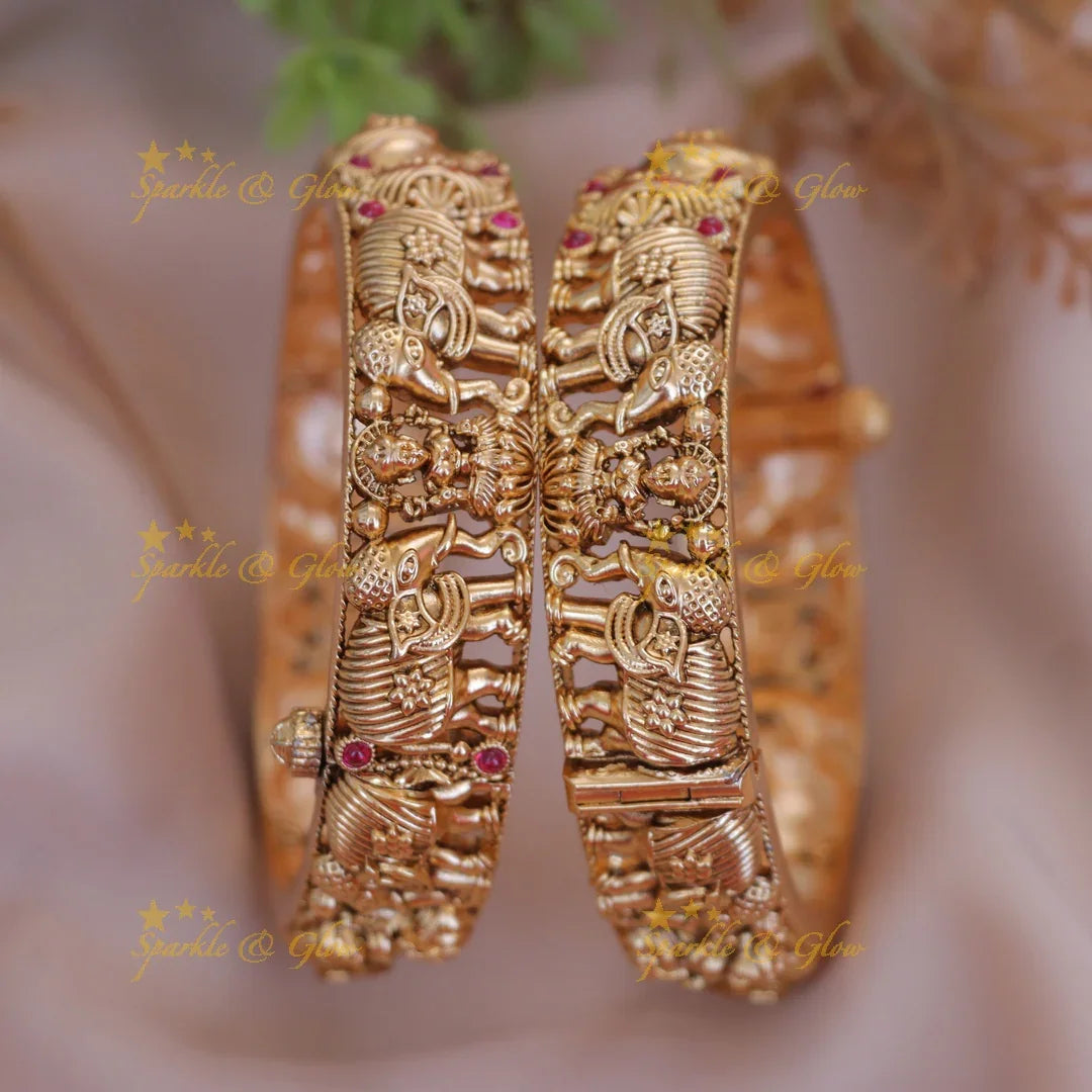 Exquisite Lakshmi Elephant Bangles for Festive Glamour