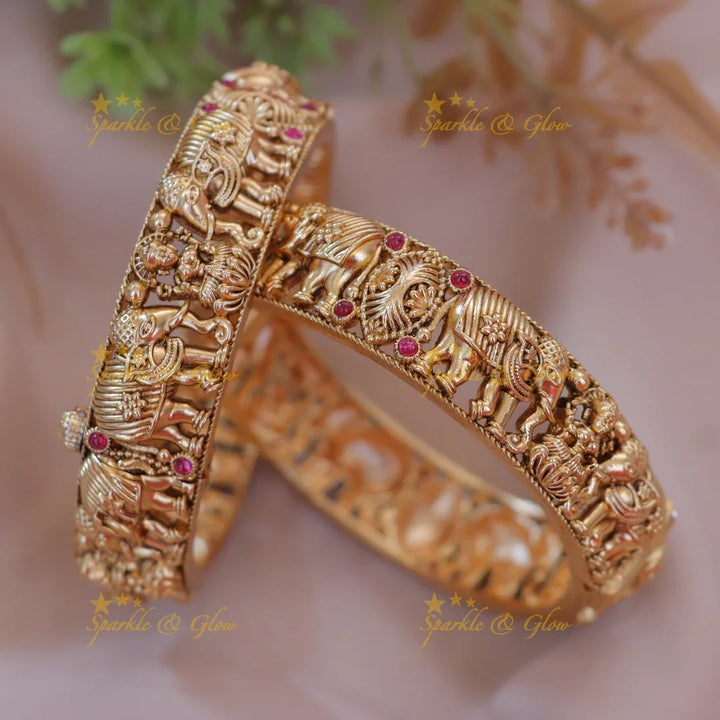 Exquisite Lakshmi Elephant Bangles for Festive Glamour