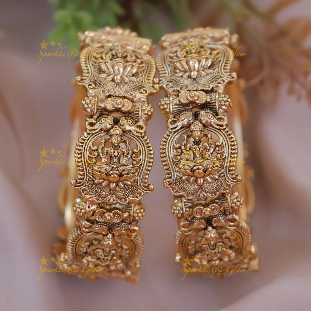 Elegant Lakshmi Temple Bangles - Premium Imitation Design