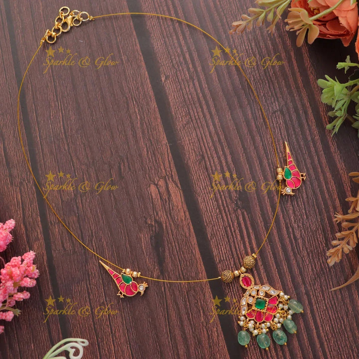 Elegant Peacock Necklace - Perfect for Festive Celebrations