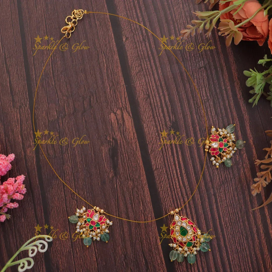 Lotus Drop Necklace - Elegant Festive Jewelry