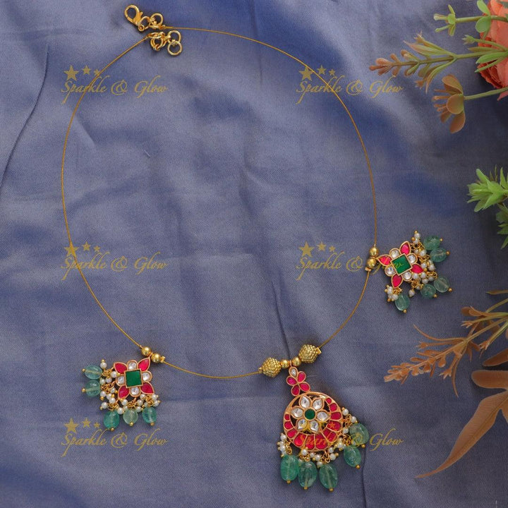 Exclusive floral mint green invisible necklace