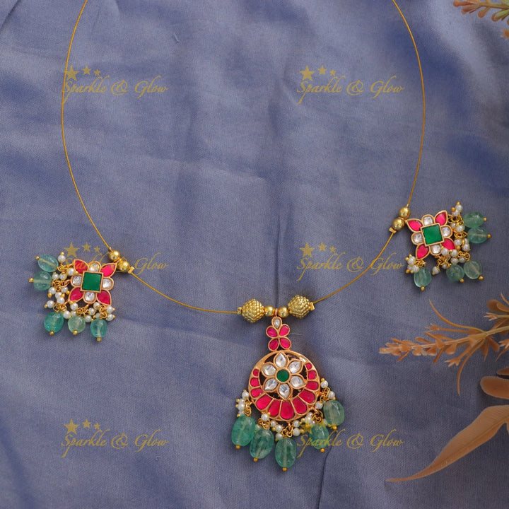 Exclusive floral mint green invisible necklace