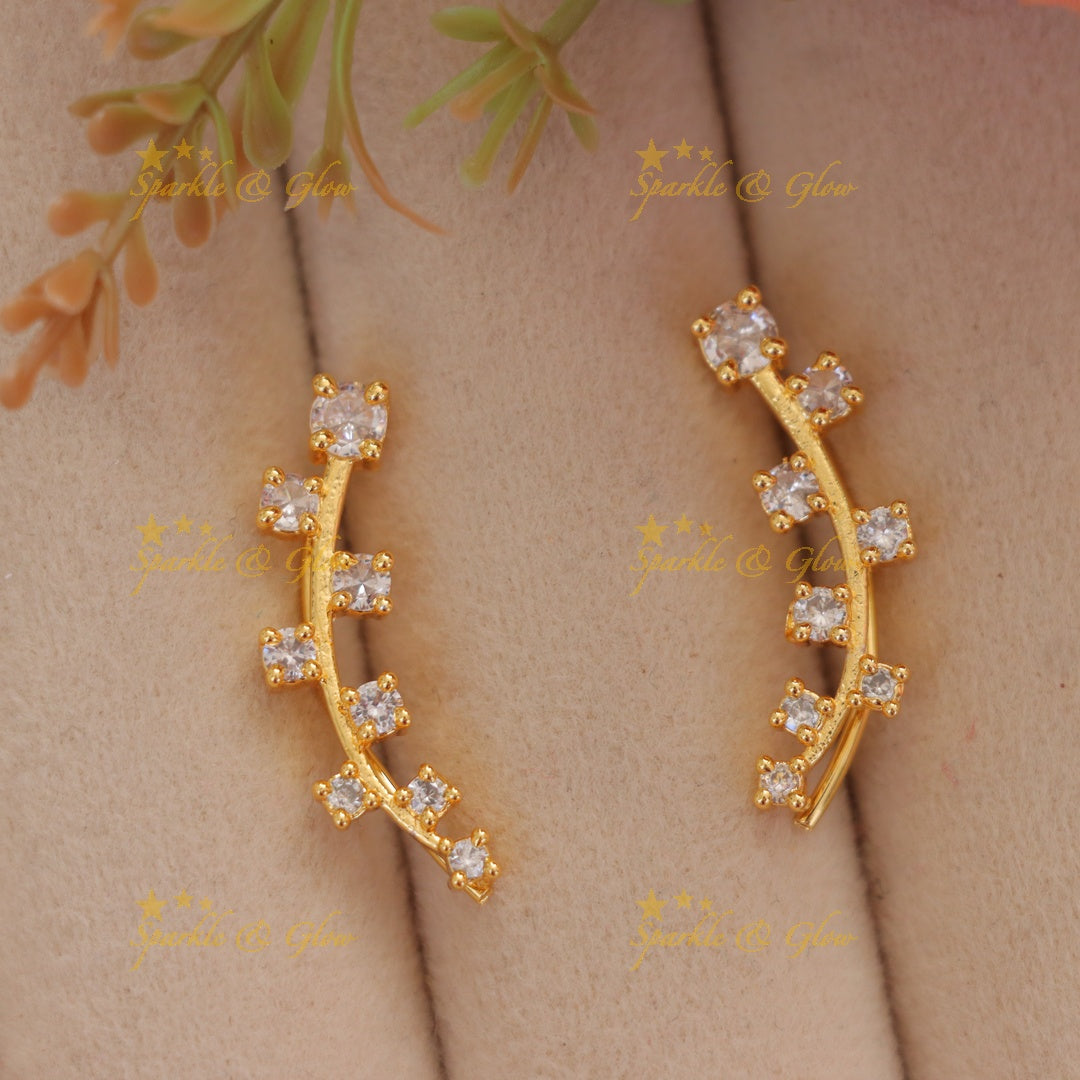 Stunning American Diamond Earcuff Earrings - New Arrival