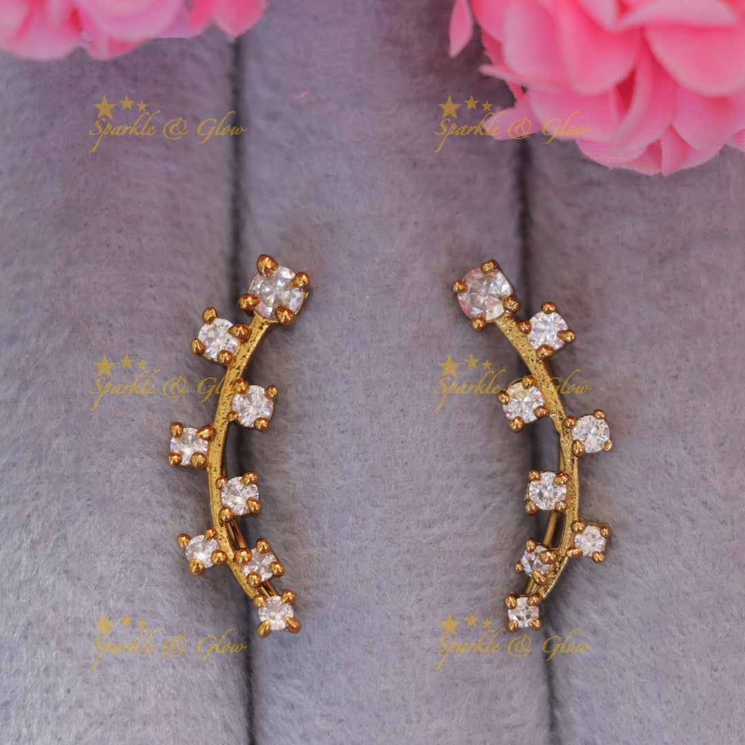 Stunning American Diamond Earcuff Earrings - New Arrival