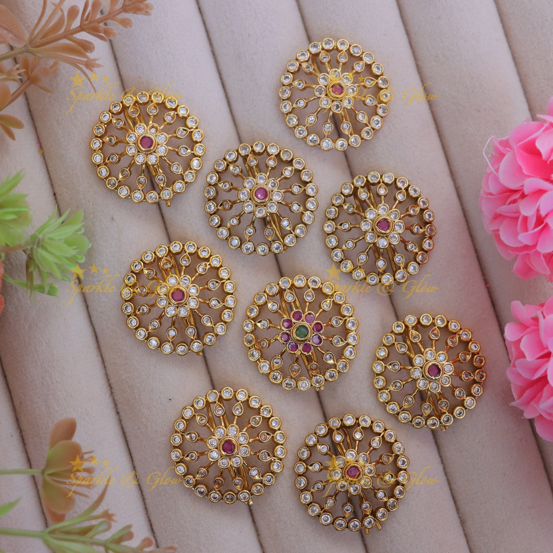 Exquisite Floral Jadabilla Hair Accessory in Gold