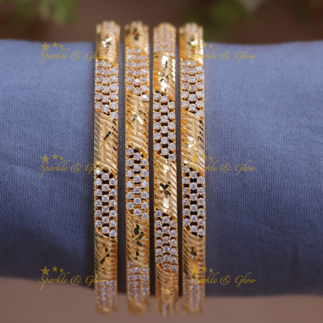 Radiant White Stone Bangles for Every Occasion