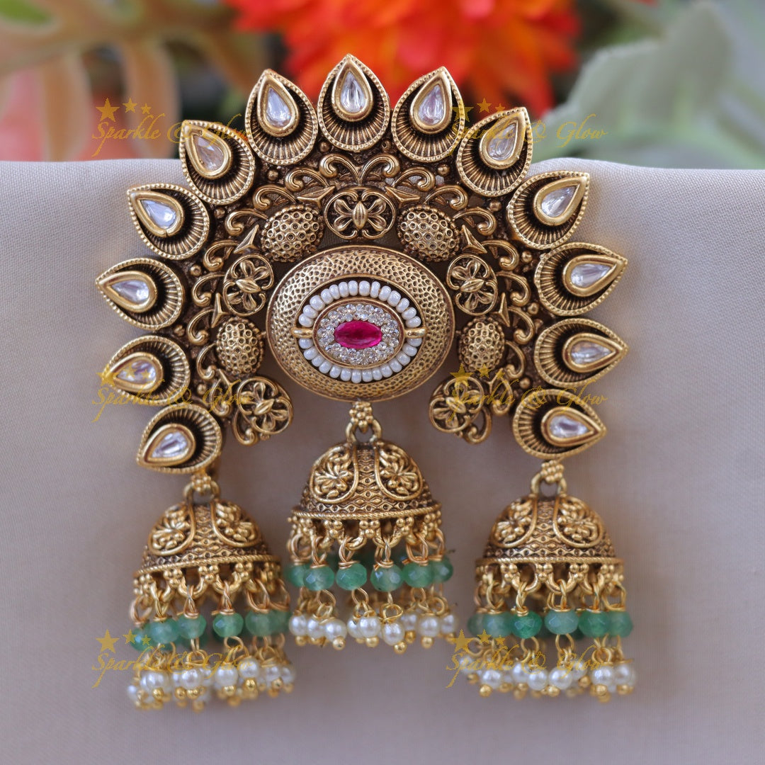 Luxurious Gold Alike Jhumka Jadabilla for Festive Radiance