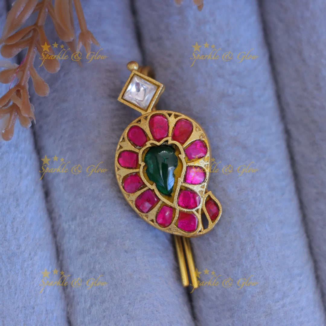 Elegant Mango Stone Hairpin – Perfect for Celebrations