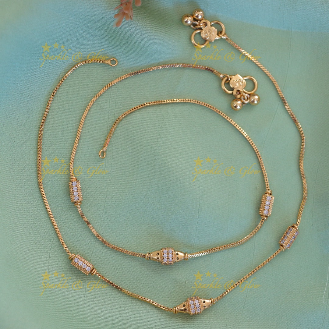 Gold-Plated Festive Anklet - Exquisite New Arrival