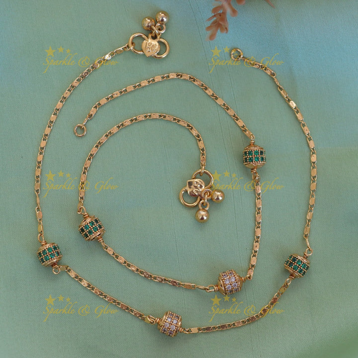 Exquisite Gold-Plated Anklet for Festive Occasions