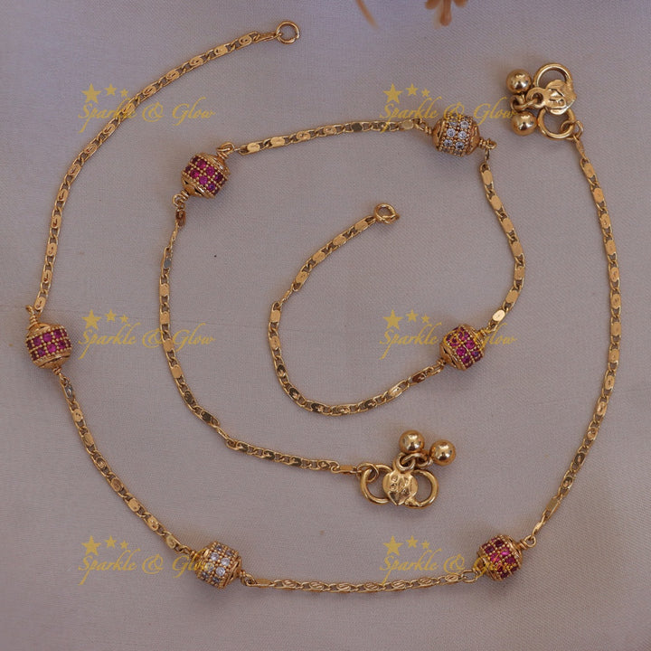 Exquisite Gold-Plated Anklet for Festive Occasions