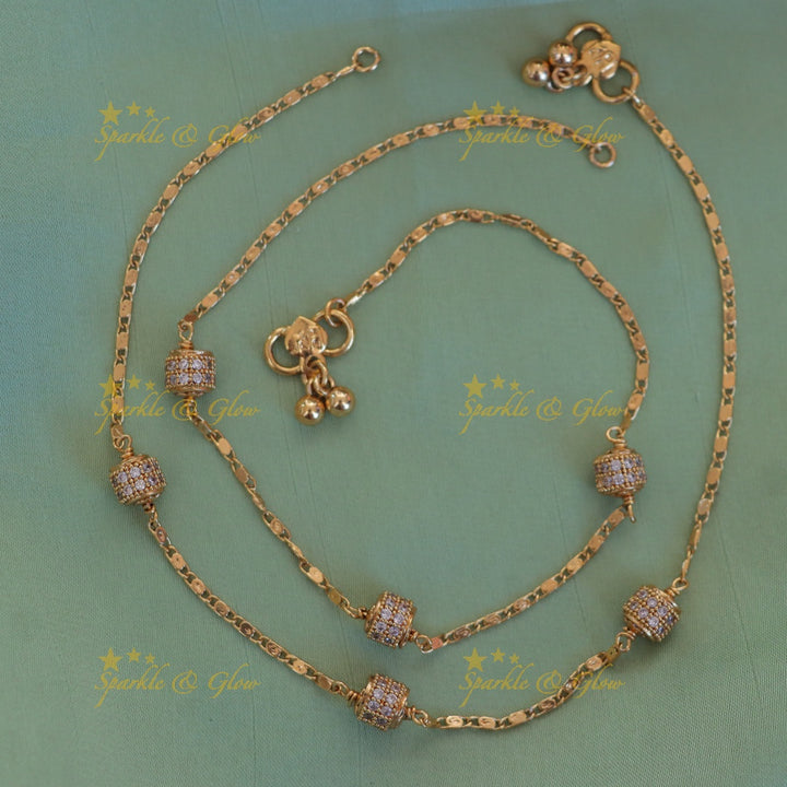 Exquisite Gold-Plated Anklet for Festive Occasions