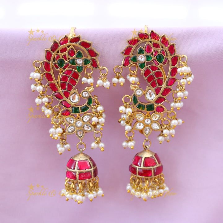 Elegant Floral Pearl Jhumka Earrings for Celebrations