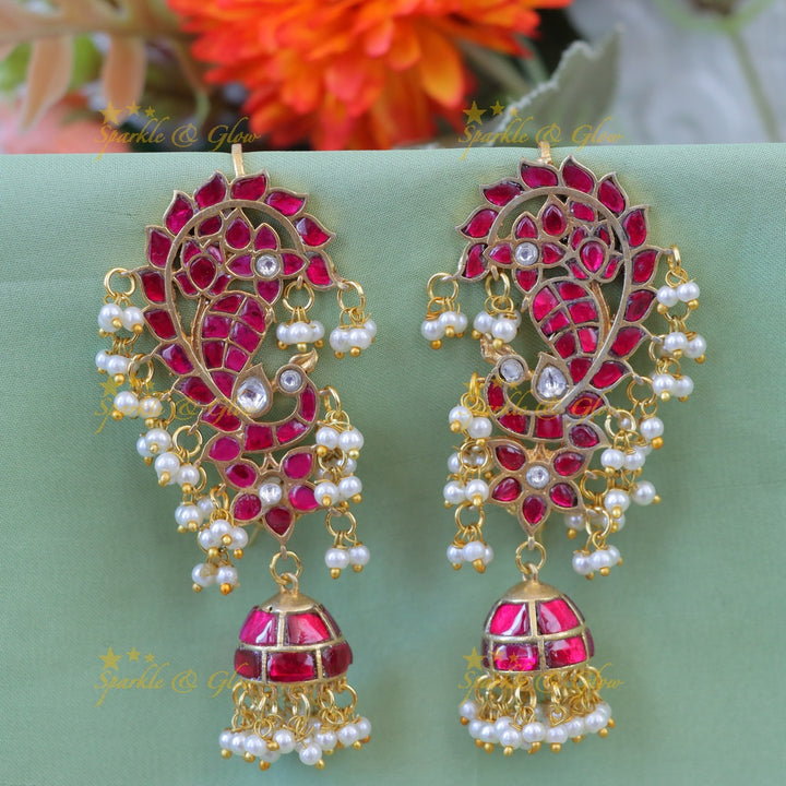 Elegant Floral Pearl Jhumka Earrings for Celebrations