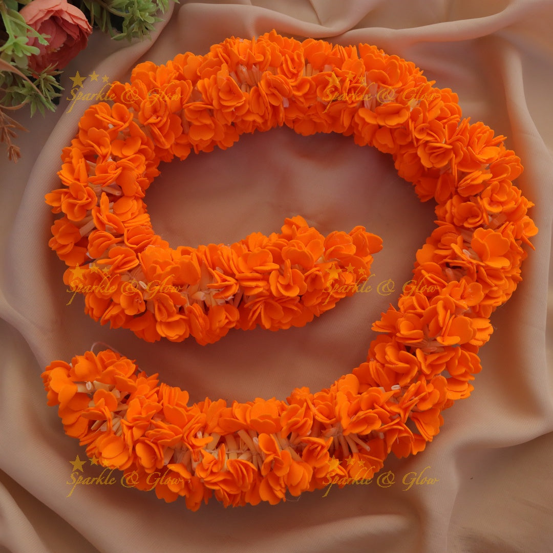 Vibrant Orange Gajra - Festive Hair Accessory