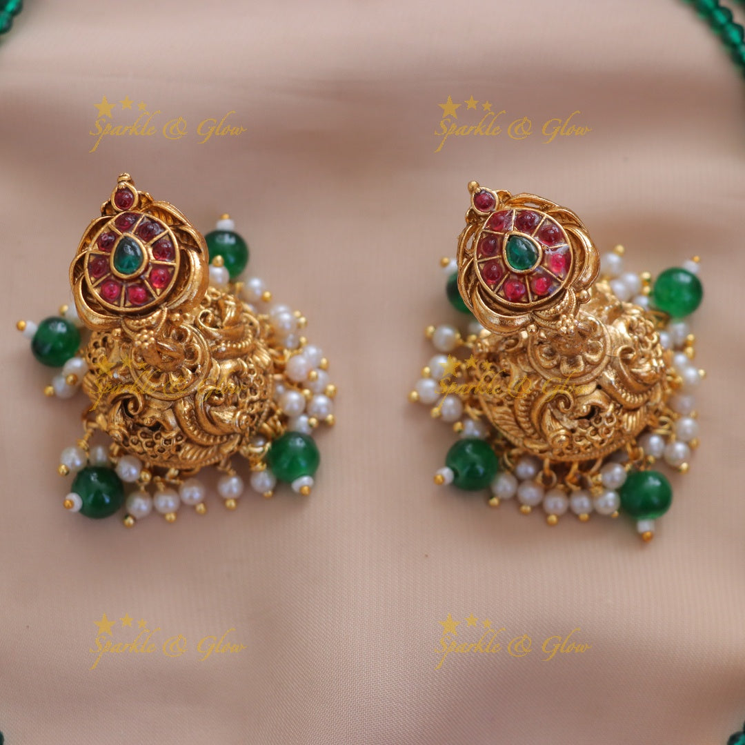 Exquisite Peacock Floral Pendant Beaded Necklace