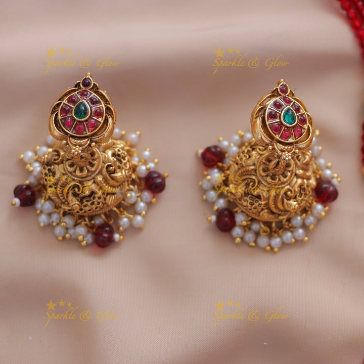 Exquisite Peacock Floral Pendant Beaded Necklace