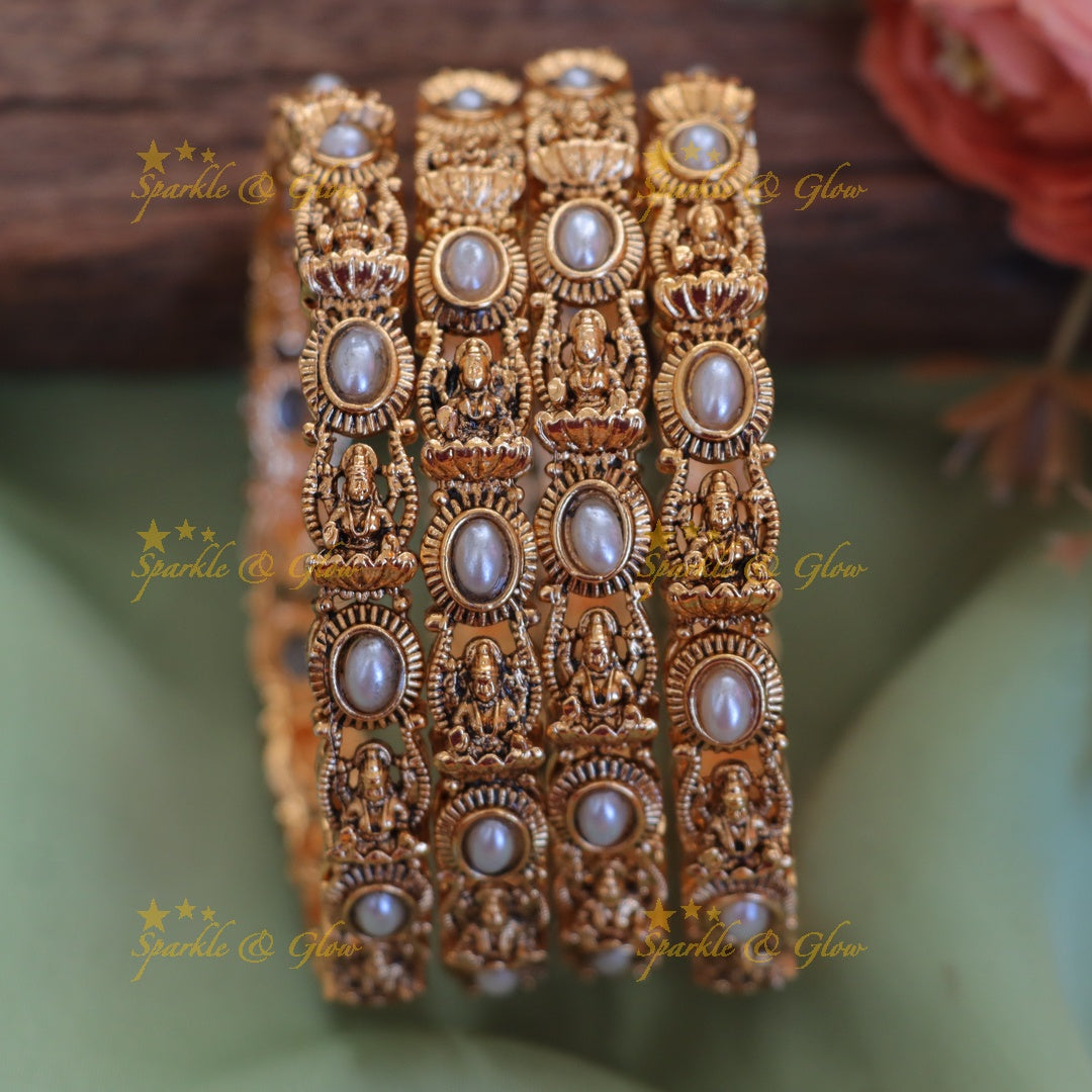 Divine Lakshmi Temple Bangles - Festive Elegance