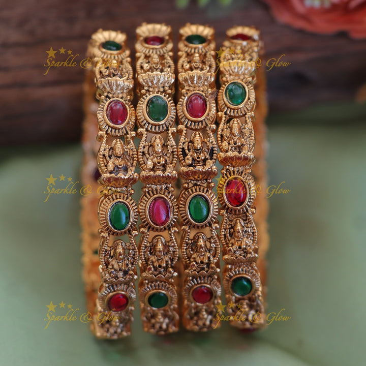 Divine Lakshmi Temple Bangles - Festive Elegance
