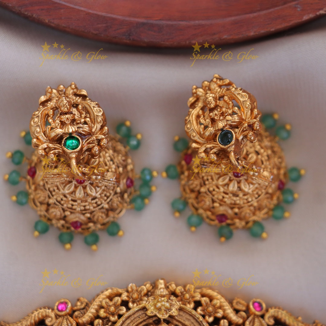 Majestic Lakshmi Elephant Temple Choker Necklace