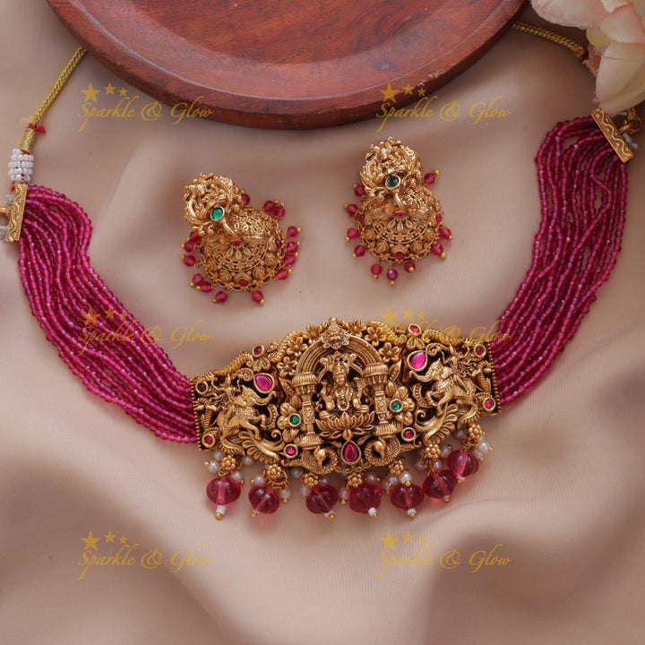 Exquisite Lakshmi Temple Choker Necklace for Festive Wear