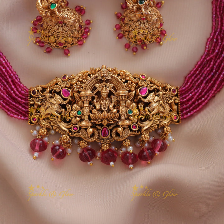 Exquisite Lakshmi Temple Choker Necklace for Festive Wear