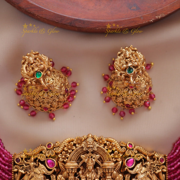 Exquisite Lakshmi Temple Choker Necklace for Festive Wear
