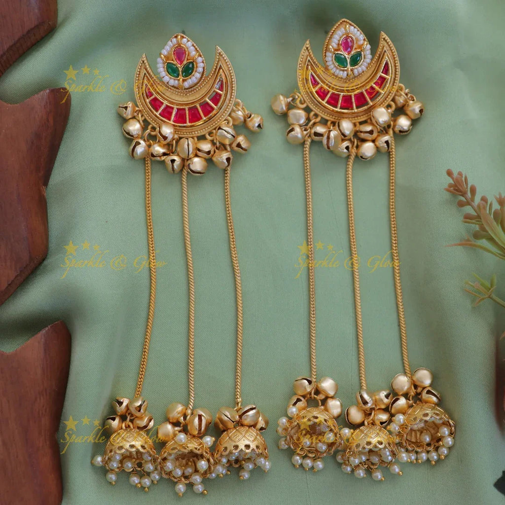 Enchanting Gold Jhumka Earrings for Festive Elegance