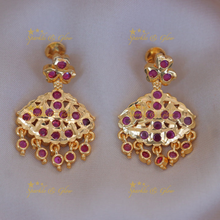 Elegant Panchaloham Necklace Set with Stones