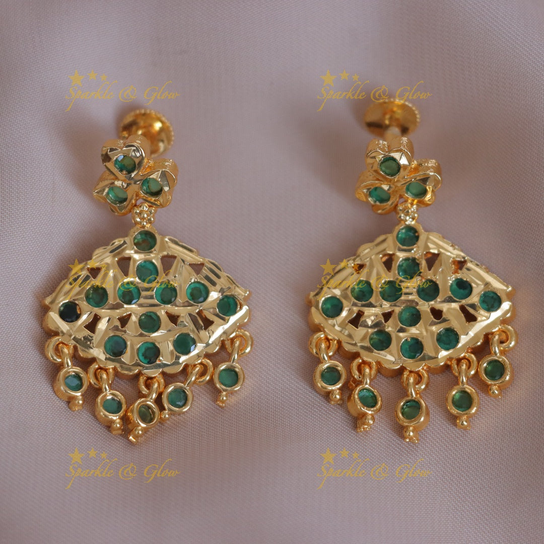 Elegant Panchaloham Necklace Set with Stones