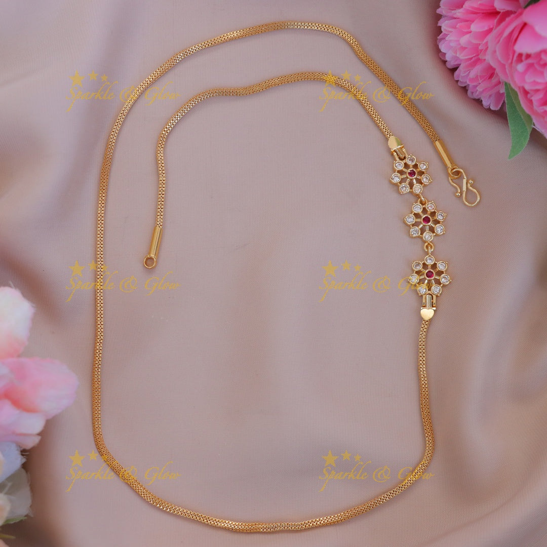 Exquisite Gold Alike Floral Long Necklace for Weddings