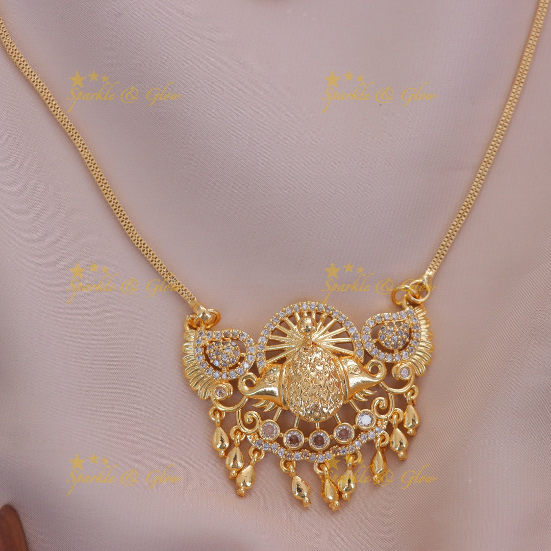 Exquisite Gold Peacock Mango Necklace for Weddings