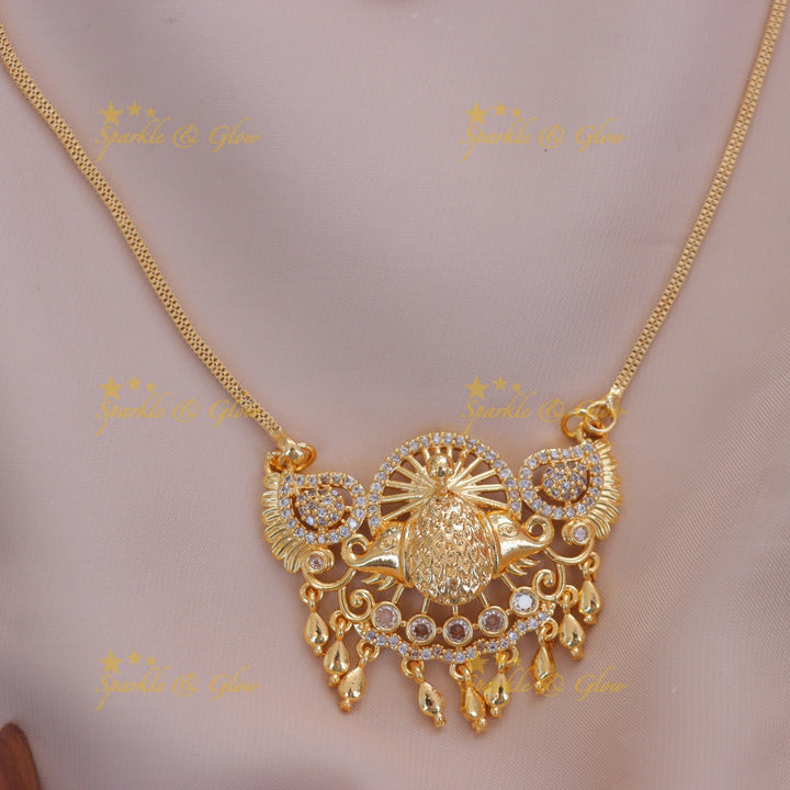 Exquisite Gold Peacock Mango Necklace for Weddings