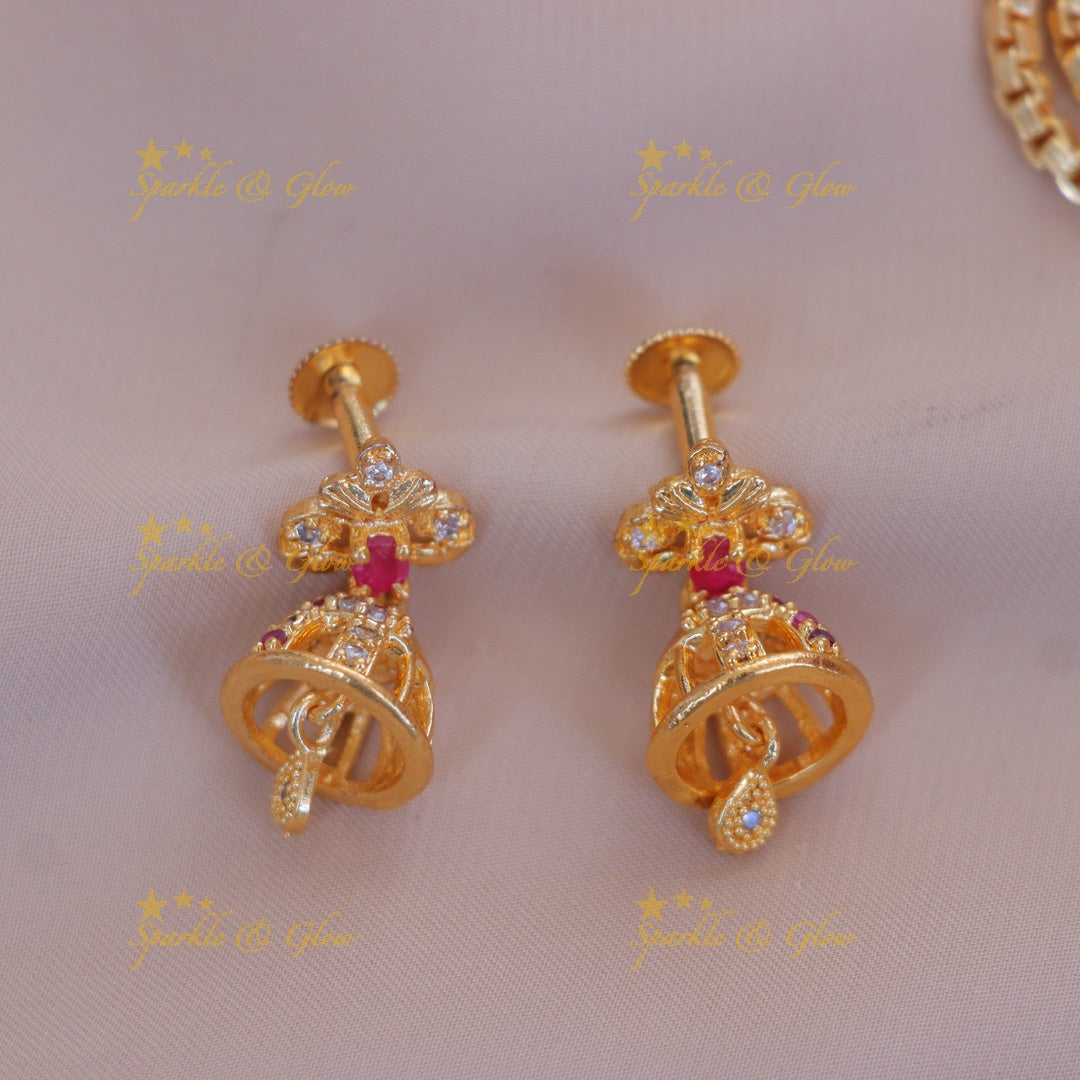 Exquisite Pearl Gold Alike Lotus Long Necklace Set