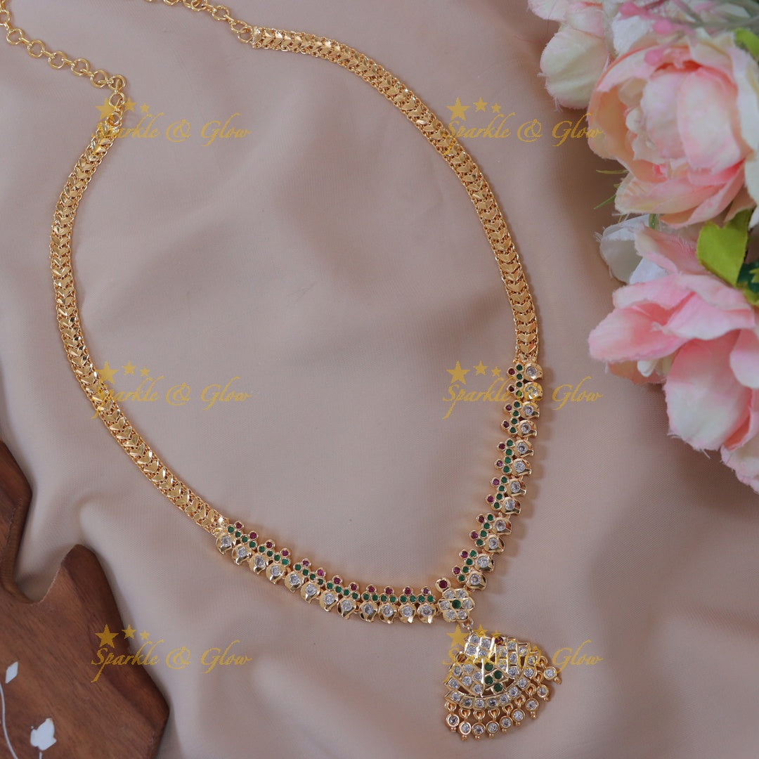 Antique Floral Long Necklace Crafted for Festivity